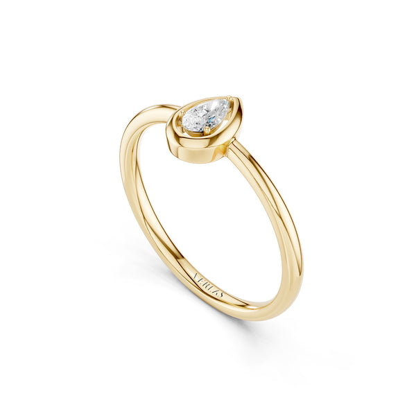 Dewdrop Solitaire Bezel Frame Ring