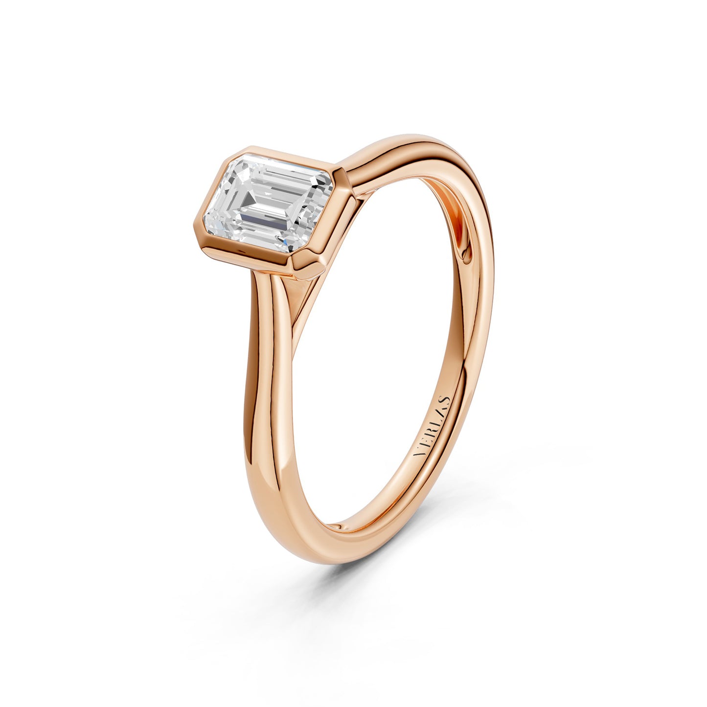 Emerald-Cut Bezel Solitaire Ring