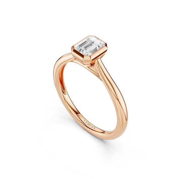 Emerald-Cut Bezel Solitaire Ring