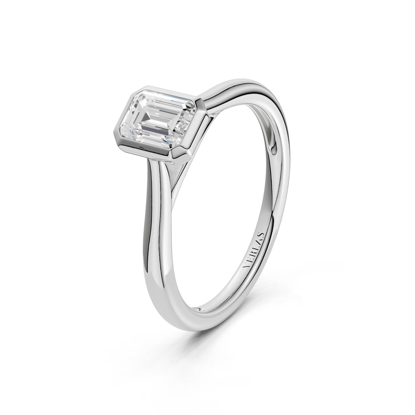 Emerald-Cut Bezel Solitaire Ring