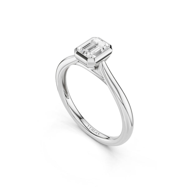 Emerald-Cut Bezel Solitaire Ring