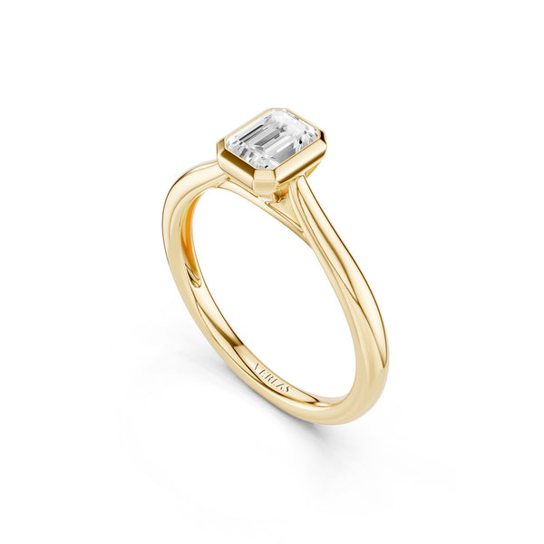 Emerald-Cut Bezel Solitaire Ring