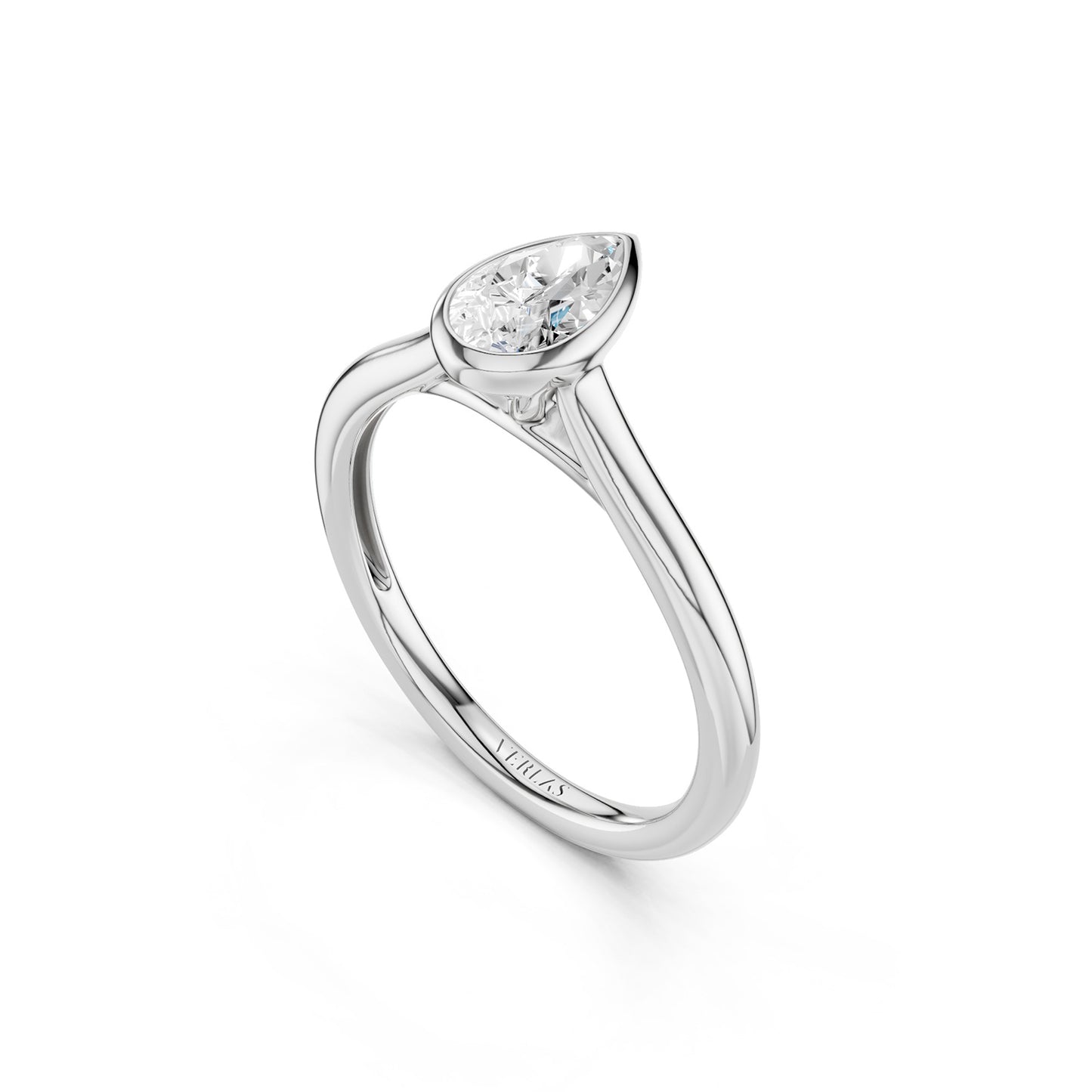 Pear-Cut Bezel Solitaire Ring