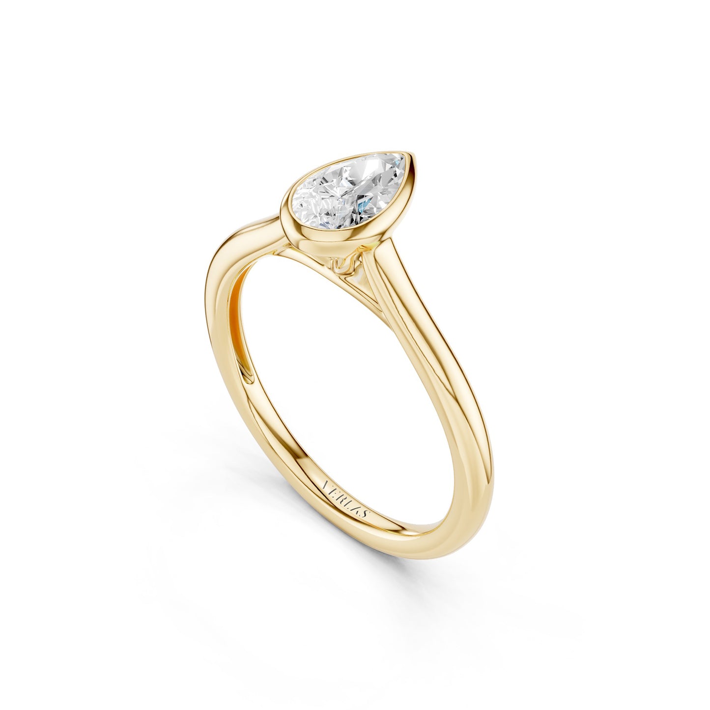 Pear-Cut Bezel Solitaire Ring
