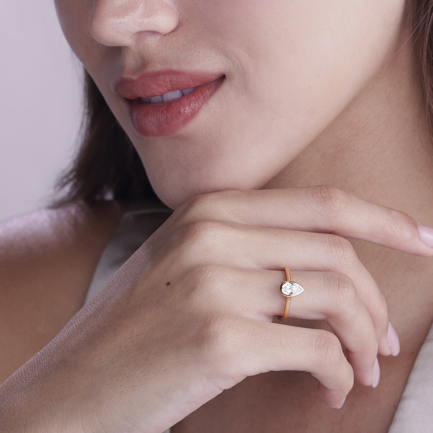 Pear-Cut Bezel Solitaire Ring