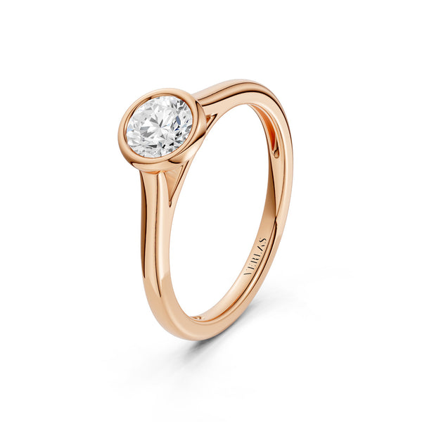 Round Brilliant-Cut Bezel Ring