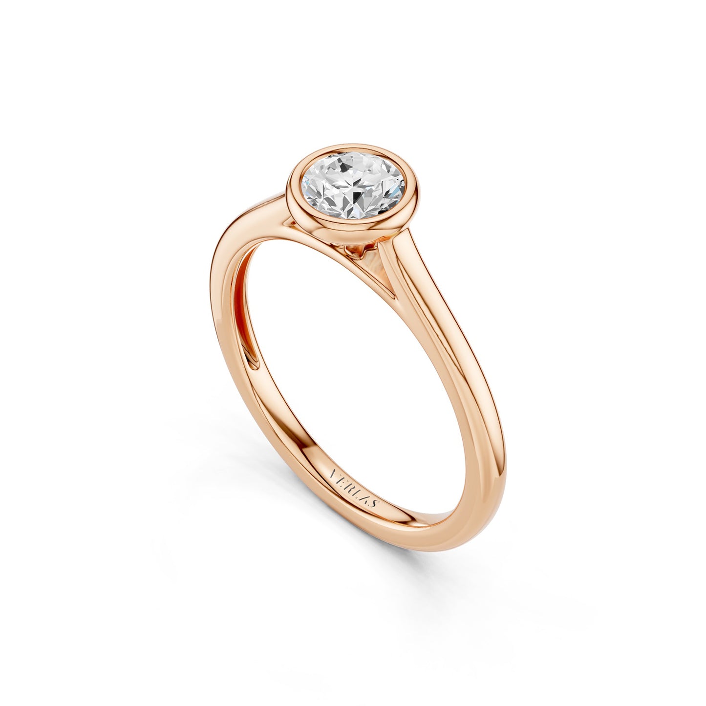 Round Brilliant-Cut Bezel Ring