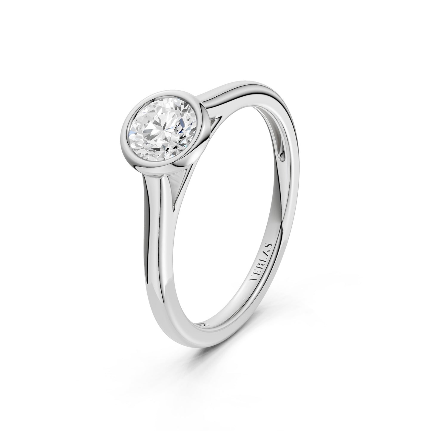 Round Brilliant-Cut Bezel Ring