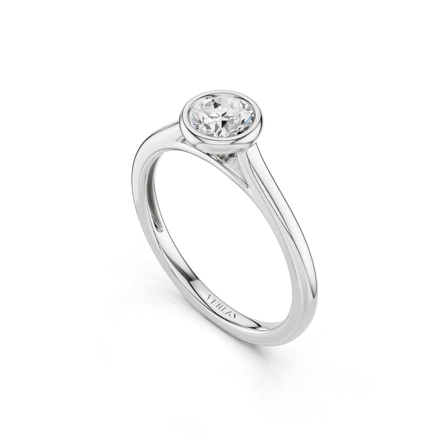 Round Brilliant-Cut Bezel Ring