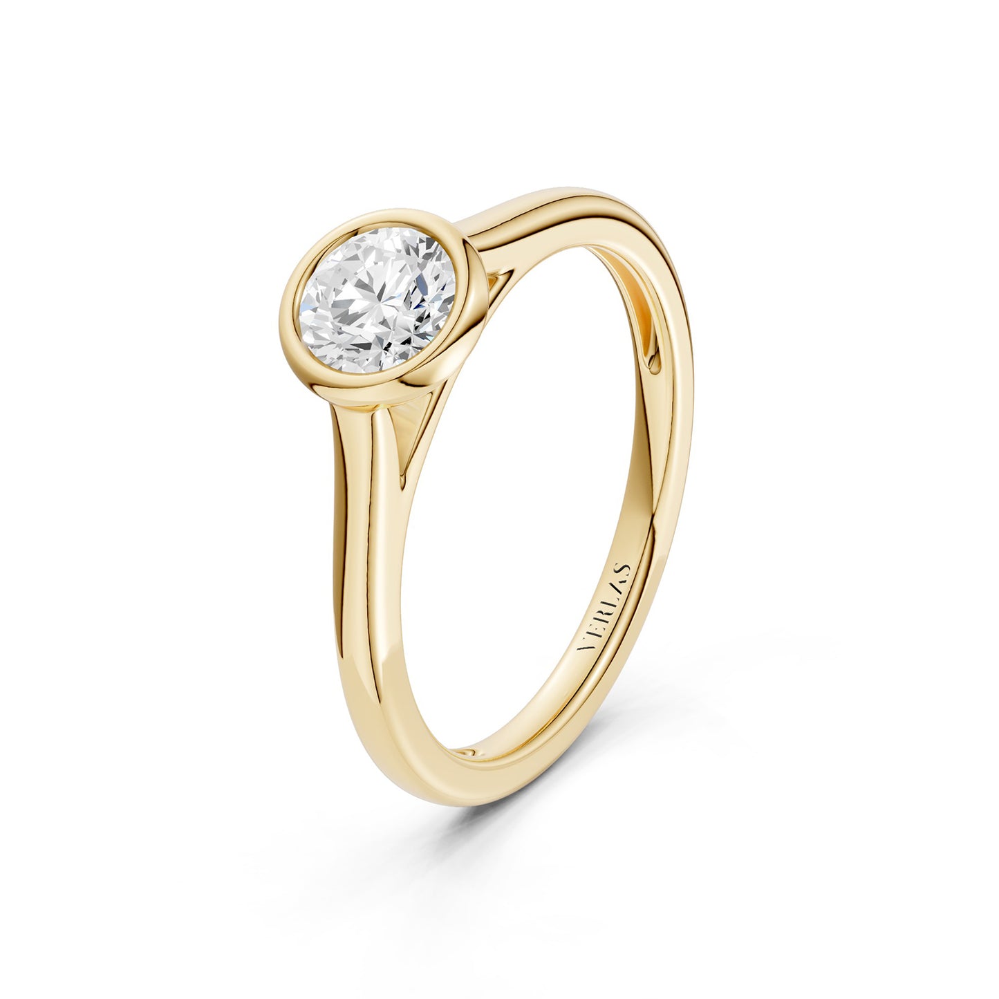 Round Brilliant-Cut Bezel Ring