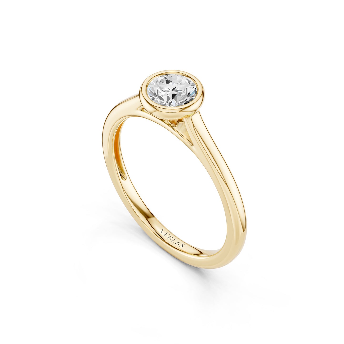 Round Brilliant-Cut Bezel Ring