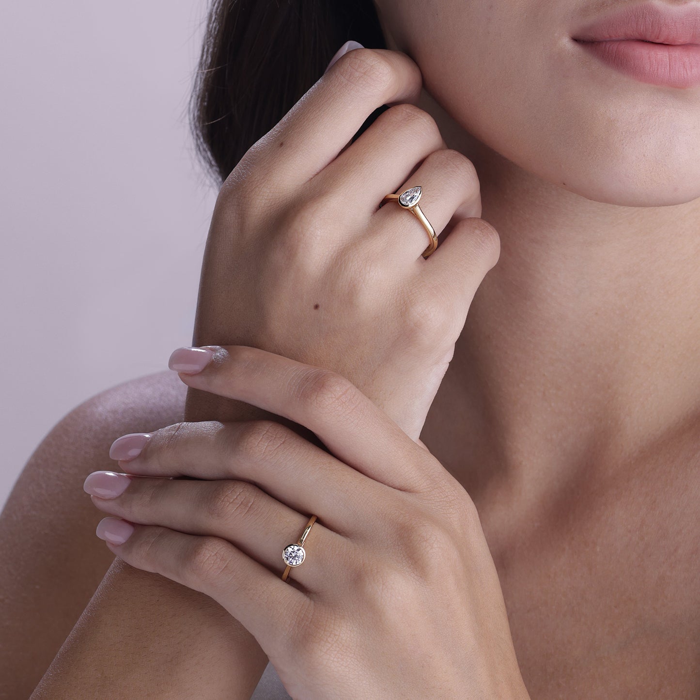 Round Brilliant-Cut Bezel Ring