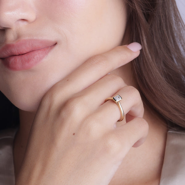 Emerald Cut Bezel Ring