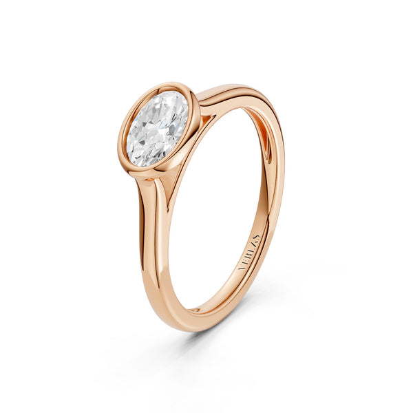 Oval East-West Bezel Ring