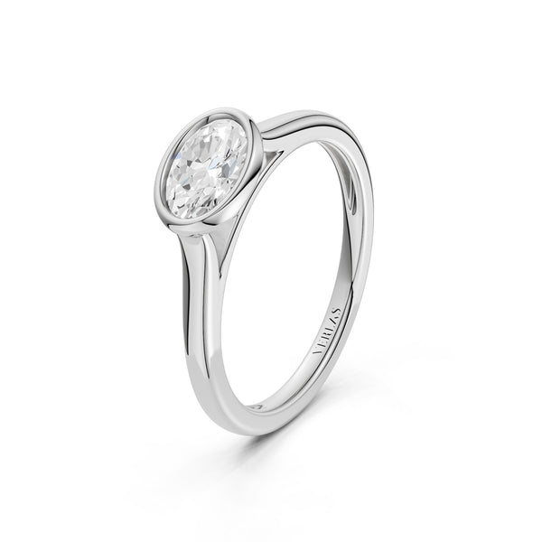 Oval East-West Bezel Ring