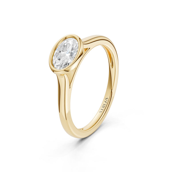 Oval East-West Bezel Ring
