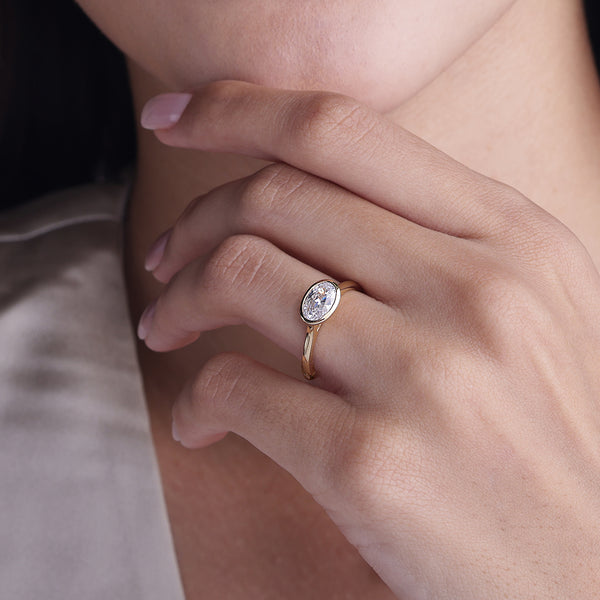 Oval East-West Bezel Ring