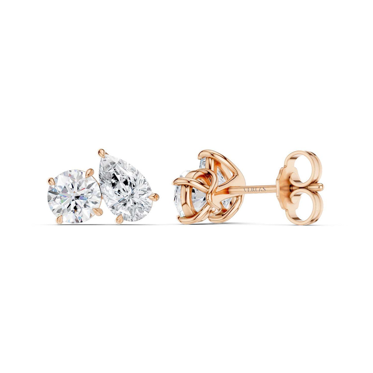 Round Pear Toi-et-Moi Studs