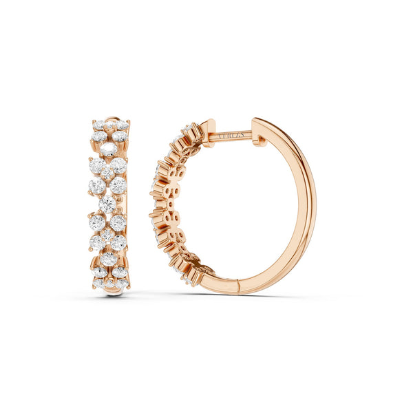 Alyssa Cuatro Floral Diamond Hoops