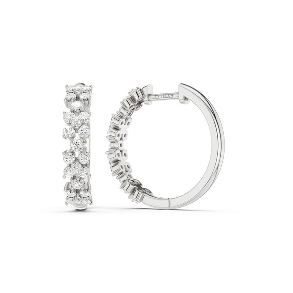 Alyssa Cuatro Floral Diamond Hoops