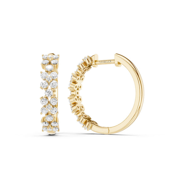 Alyssa Cuatro Floral Diamond Hoops