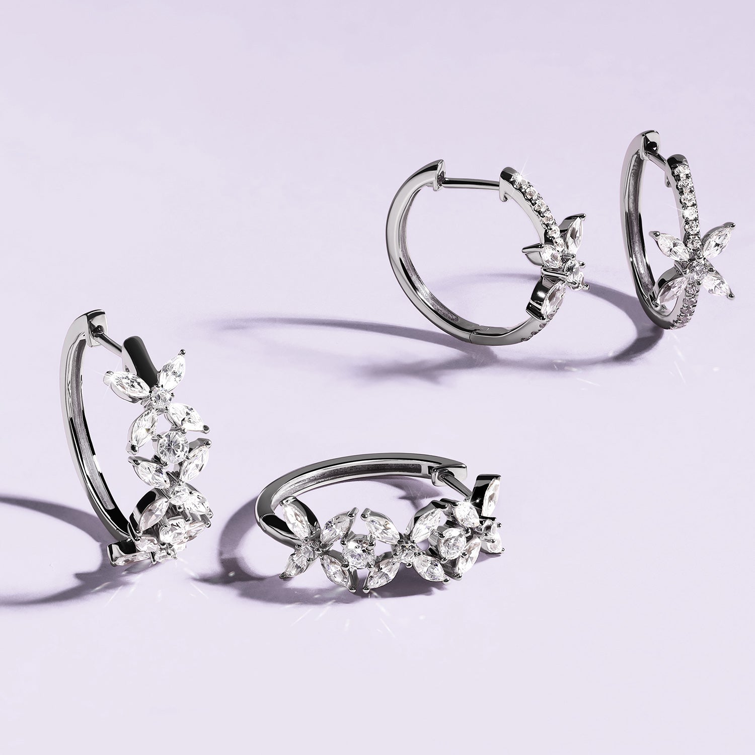 Alyssa Empowered Marquise Diamond Hoops