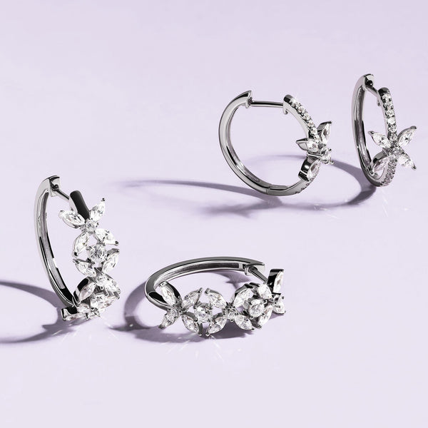 Alyssa Empowered Marquise Diamond Hoops