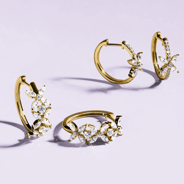 Alyssa Empowered Marquise Diamond Hoops