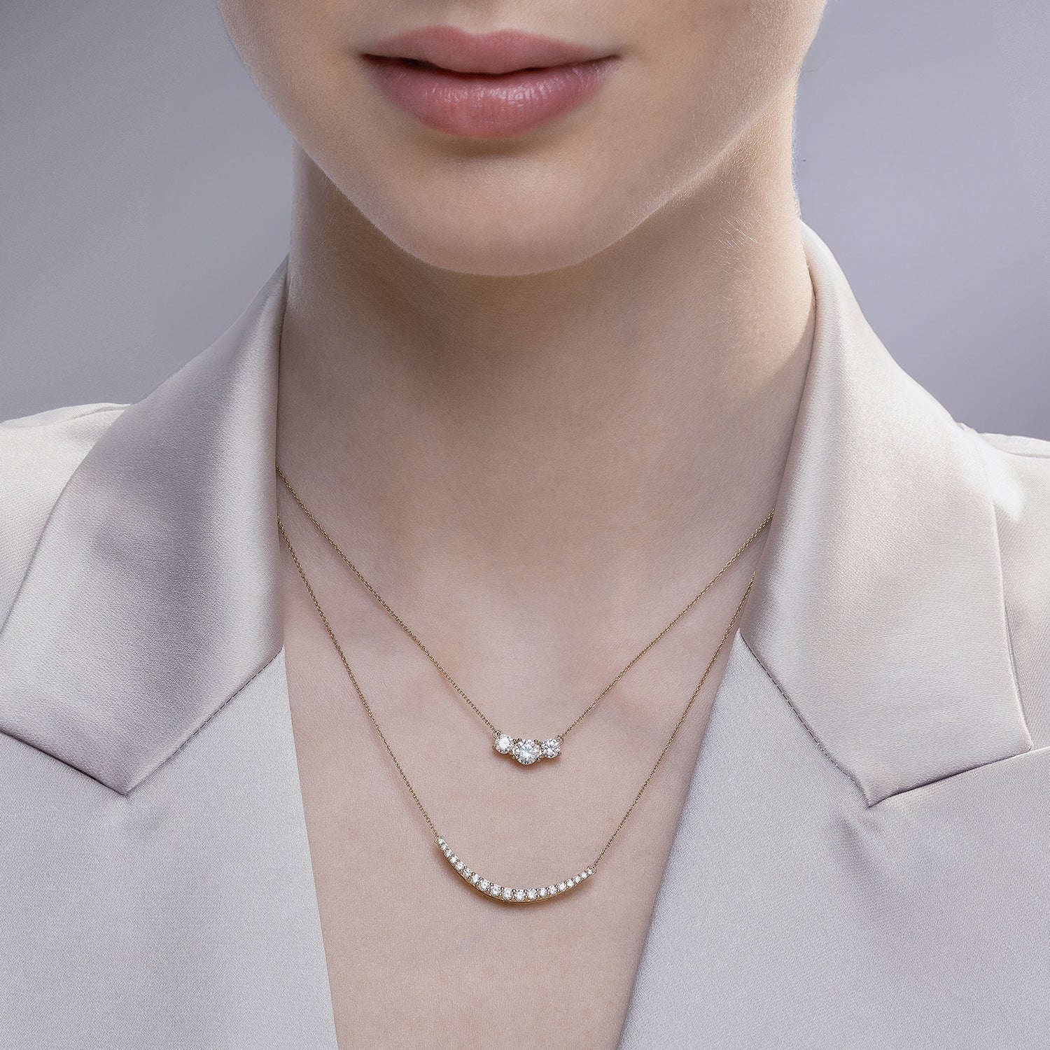3-Stone Petite Pendant Necklace
