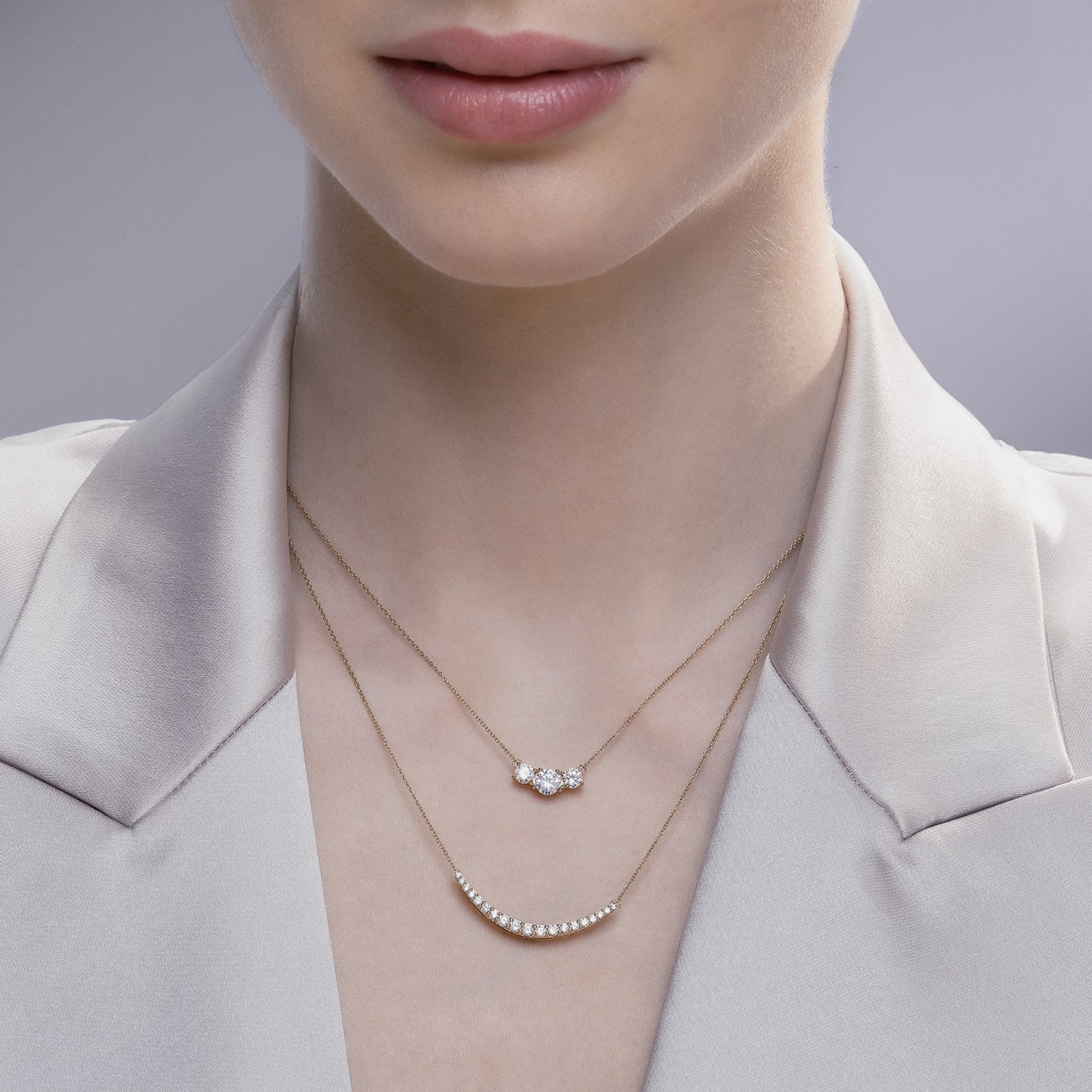 3-Stone Petite Pendant Necklace