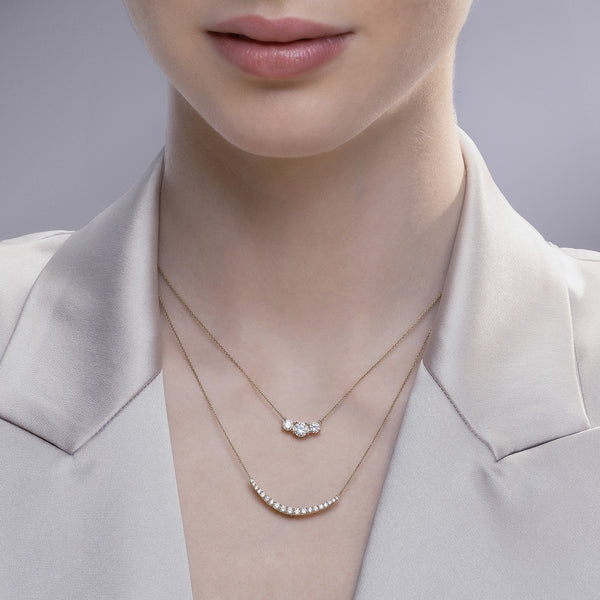 3-Stone Petite Pendant Necklace
