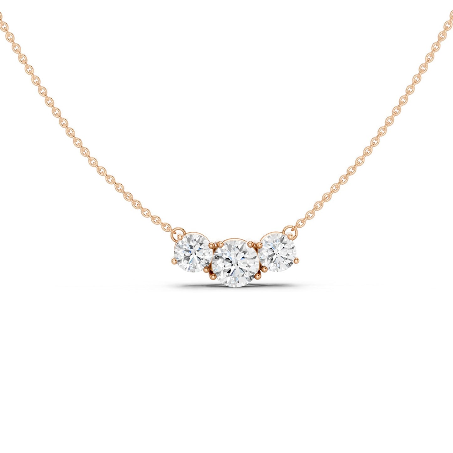 3-Stone Petite Pendant Necklace