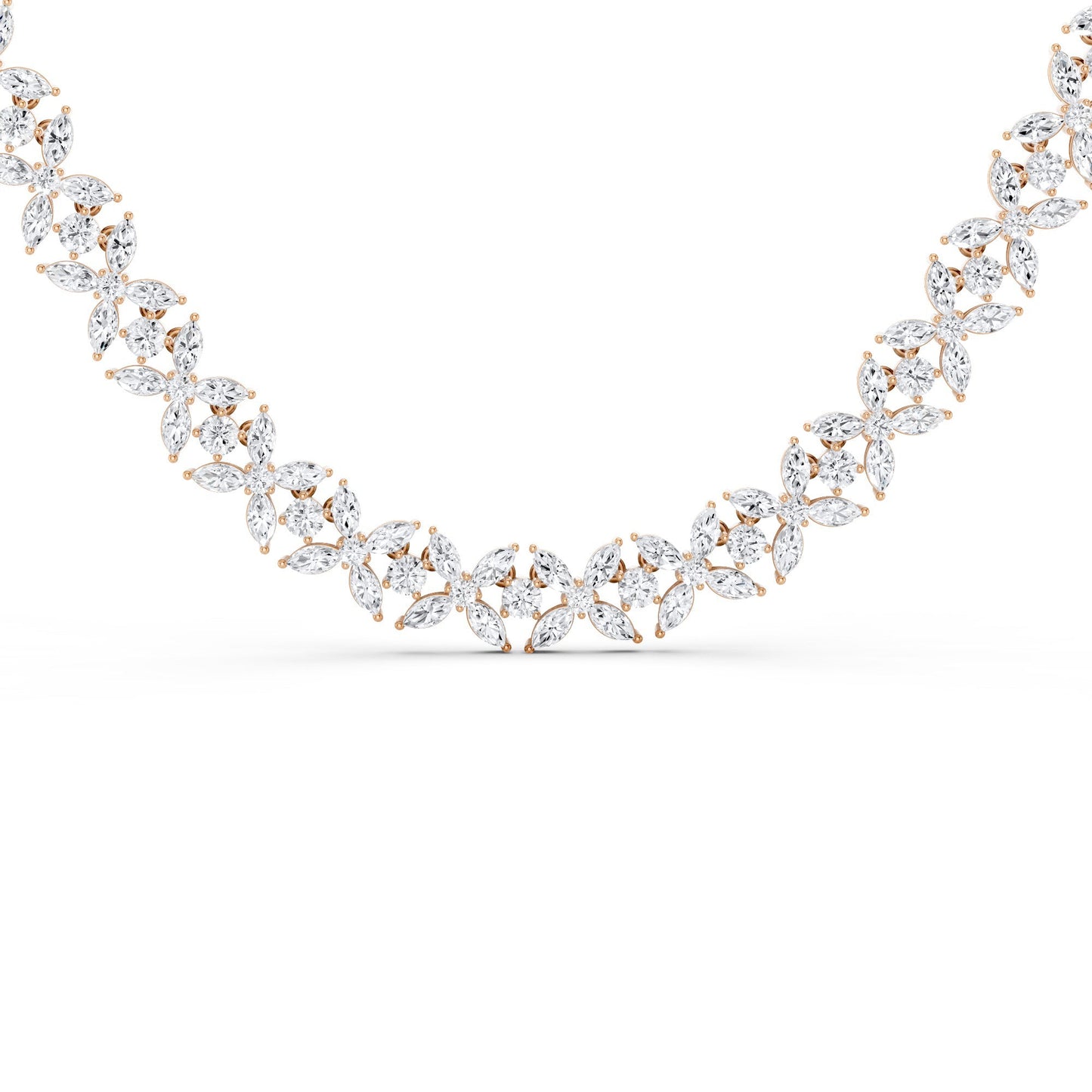 Alyssa Marquise Bouquet Tennis Necklace