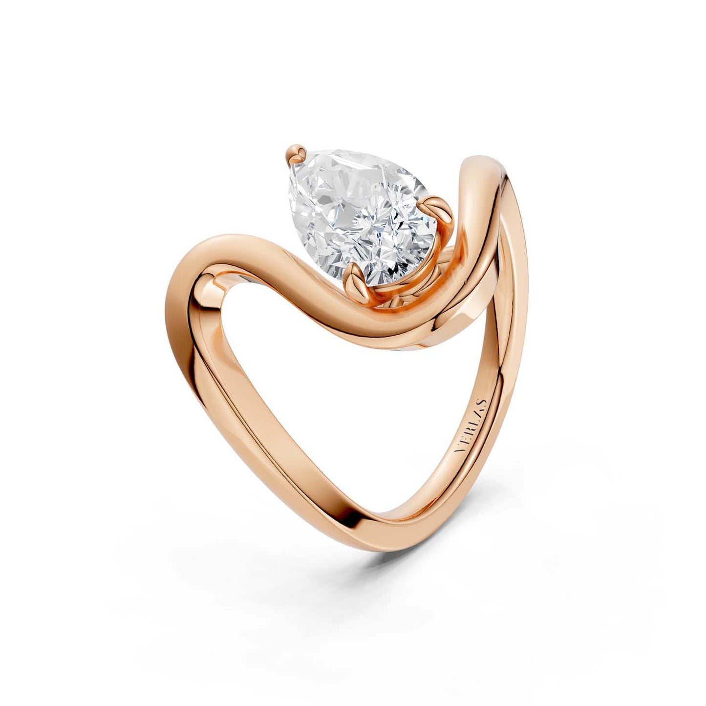 Curved Shank Pear-Cut Ring