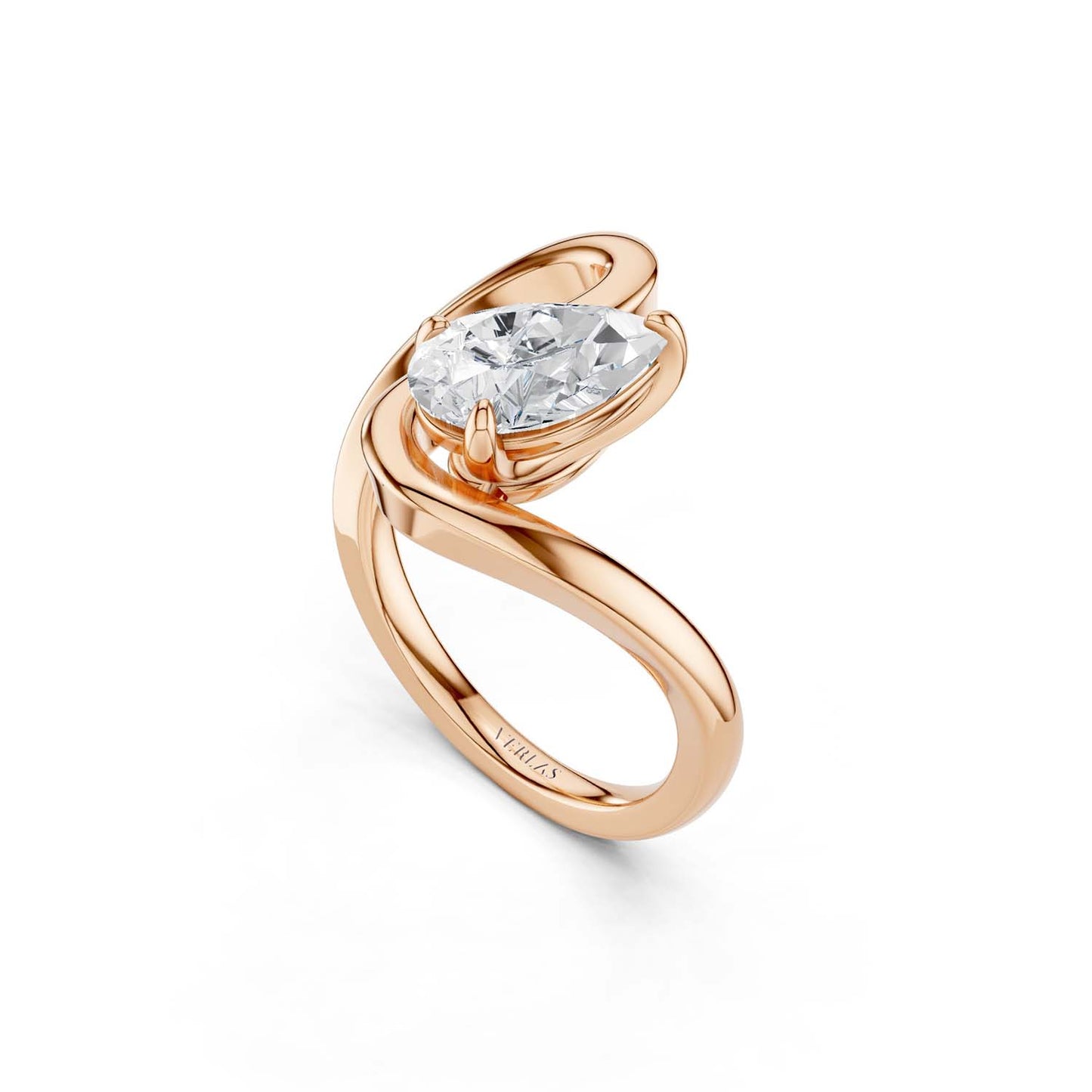 Curved Shank Pear-Cut Ring