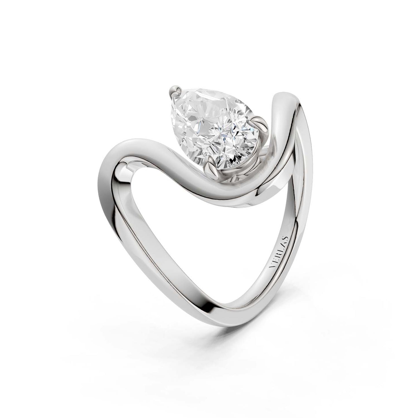 Curved Shank Pear-Cut Ring