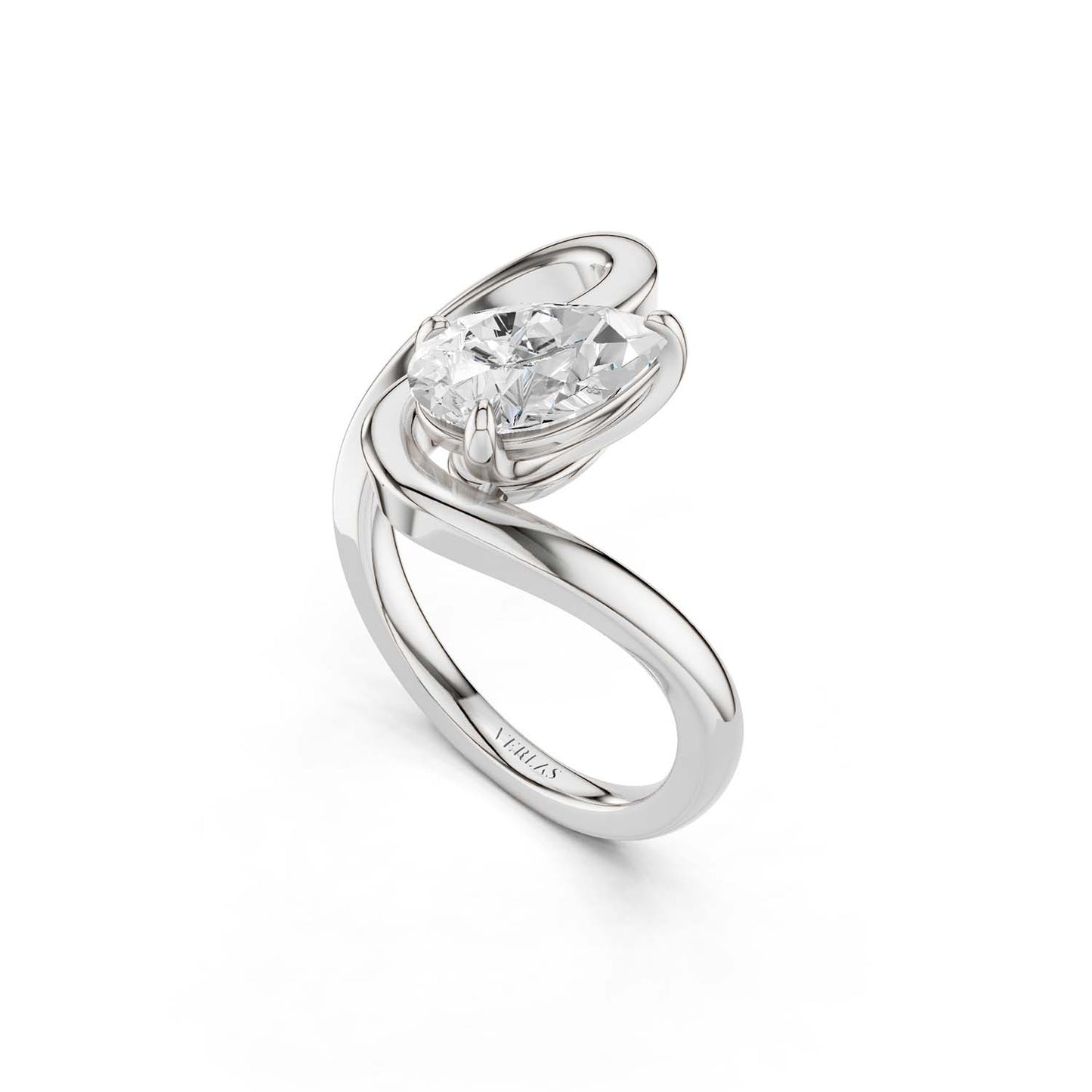 Curved Shank Pear-Cut Ring