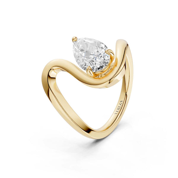 Curved Shank Pear-Cut Ring