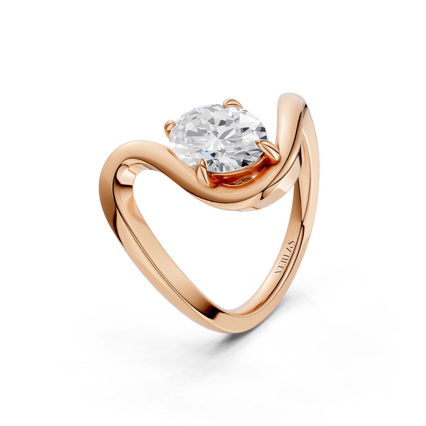 Curved Shank Oval-Cut Ring