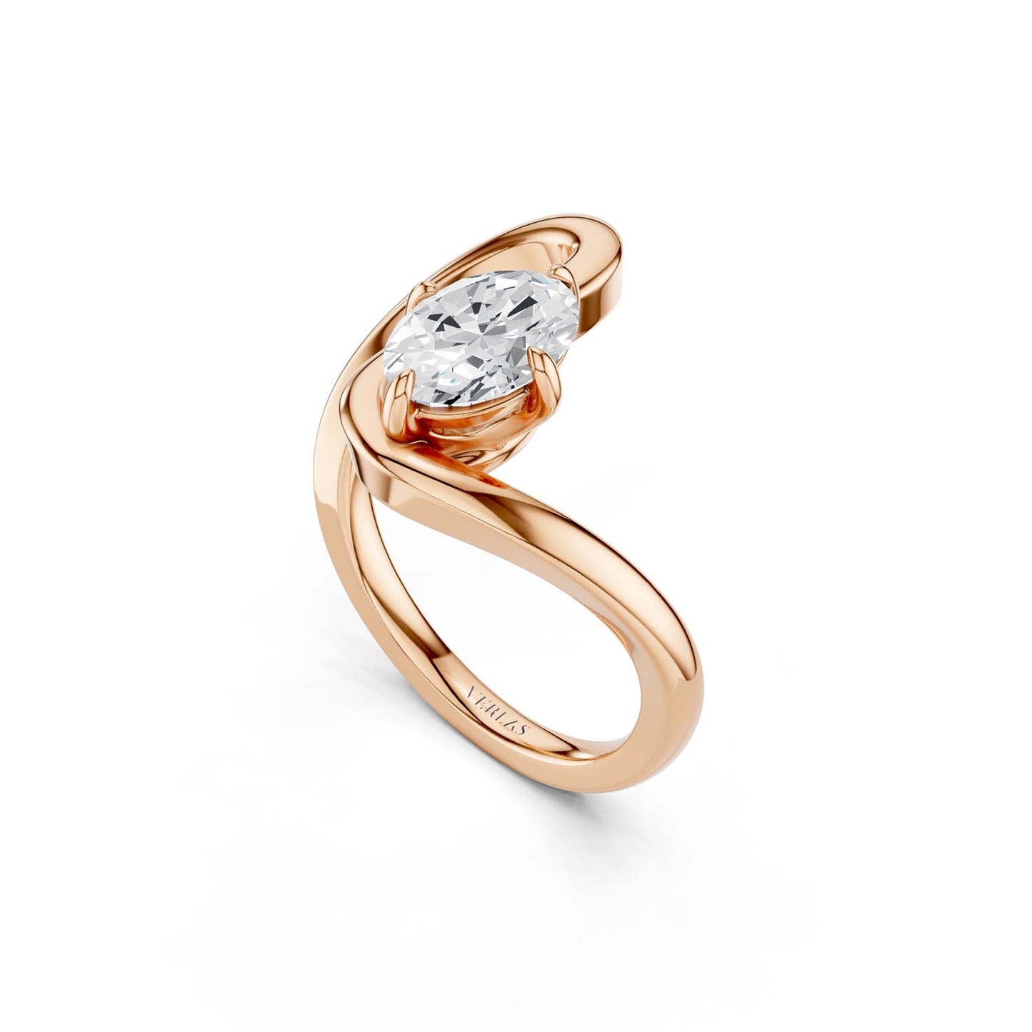 Curved Shank Oval-Cut Ring