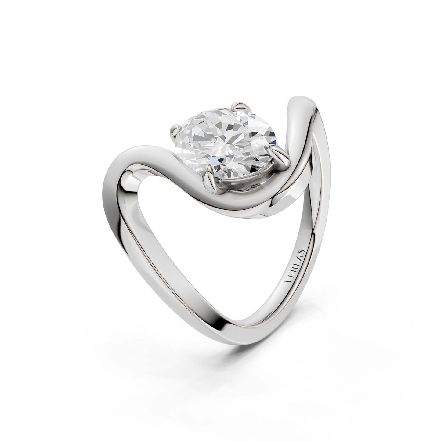 Curved Shank Oval-Cut Ring