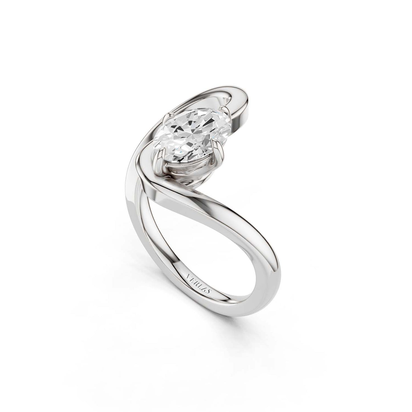 Curved Shank Oval-Cut Ring