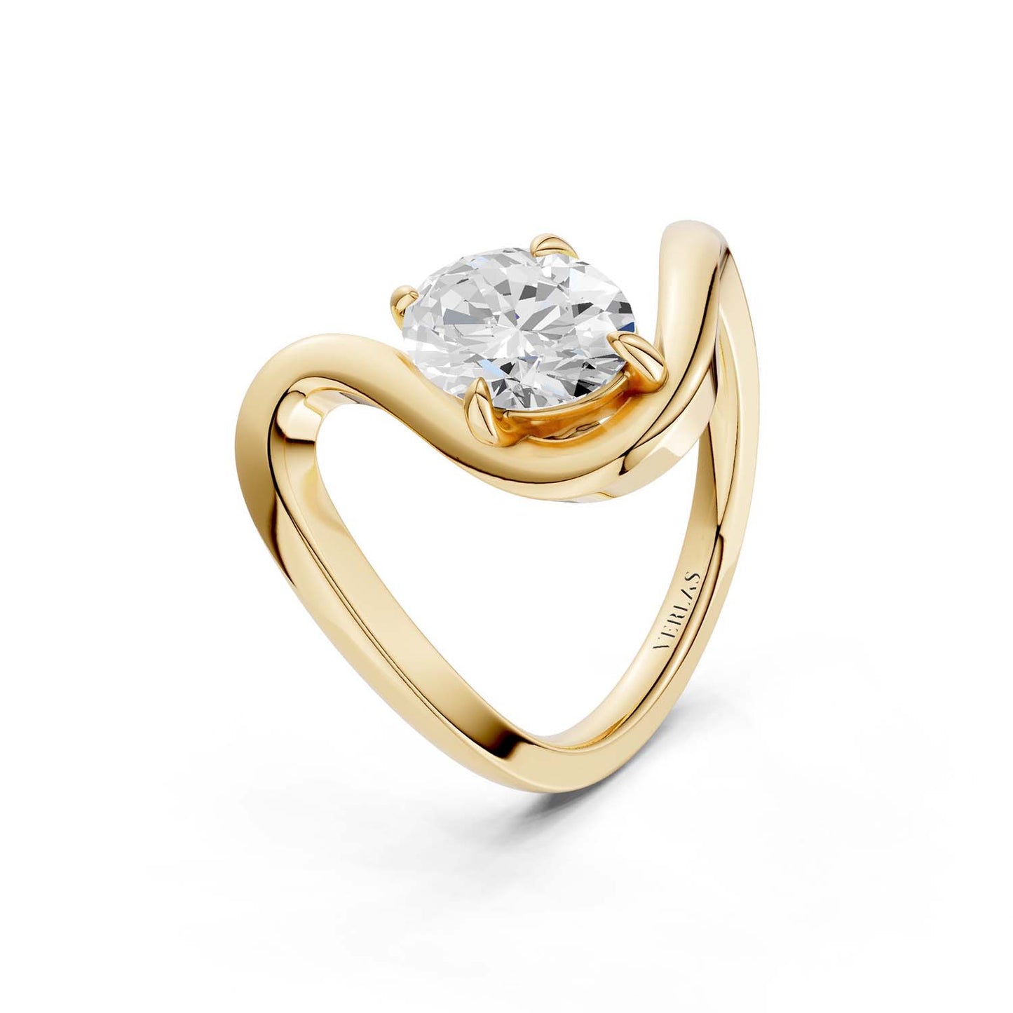 Curved Shank Oval-Cut Ring