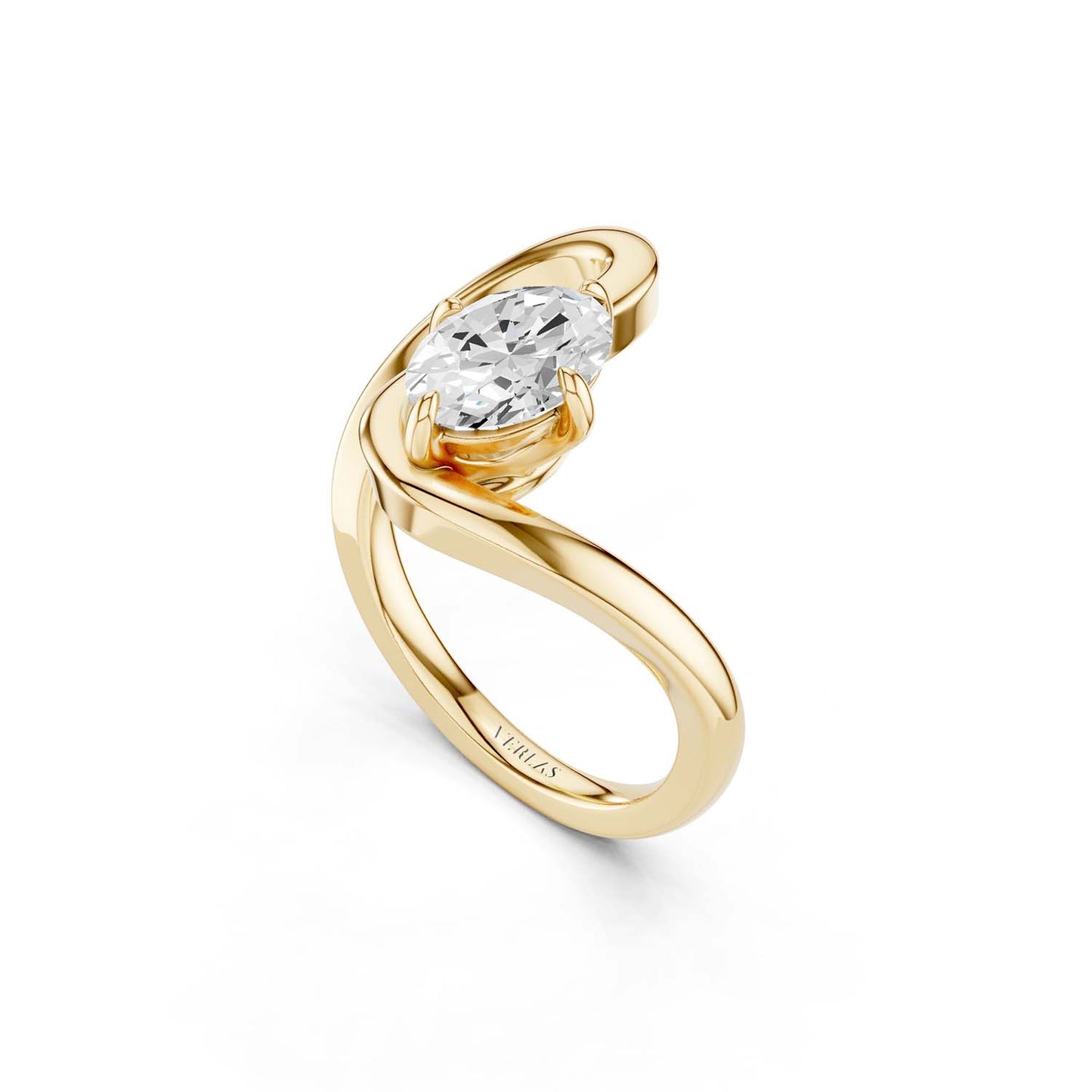 Curved Shank Oval-Cut Ring