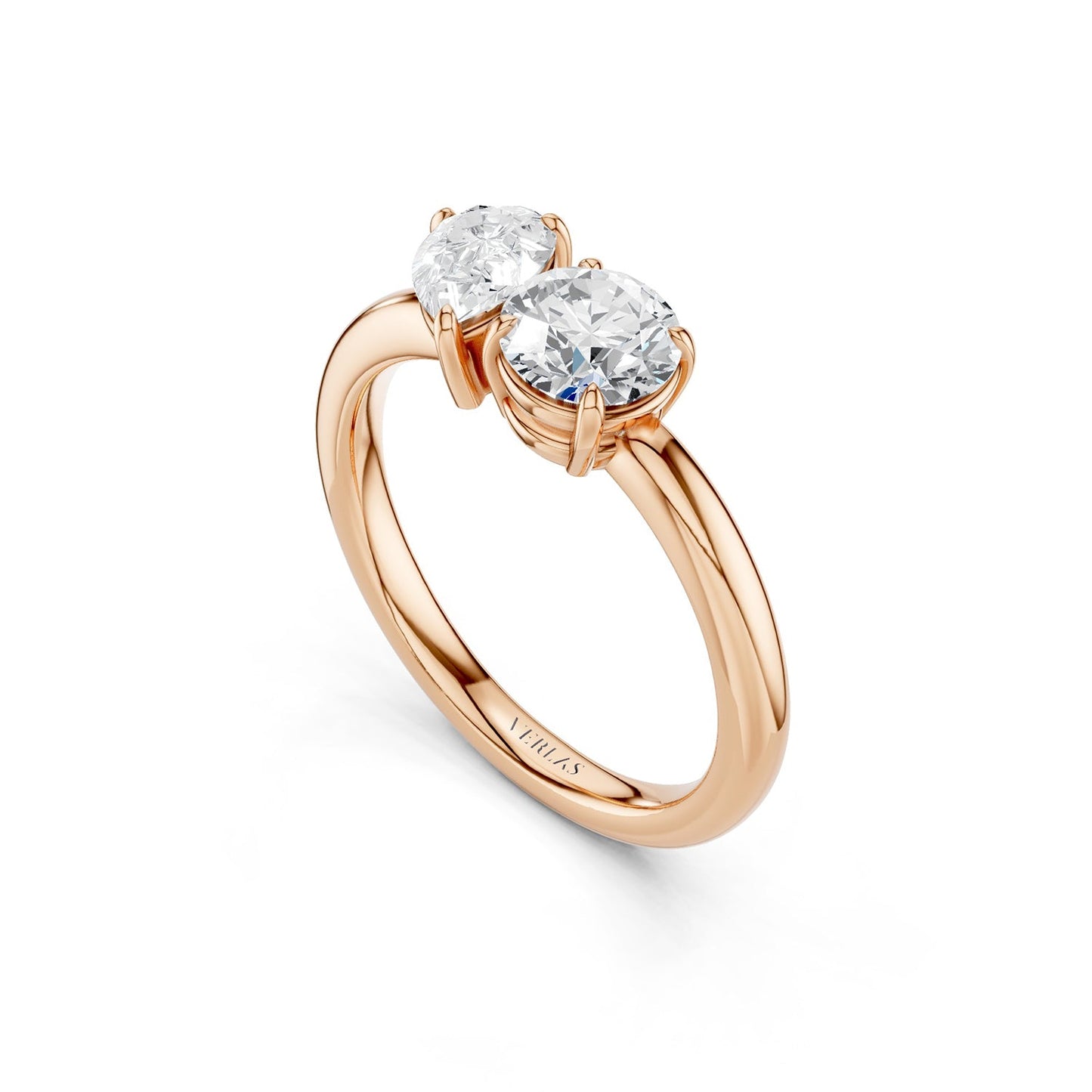 Pear Round Toi-et-Moi Ring