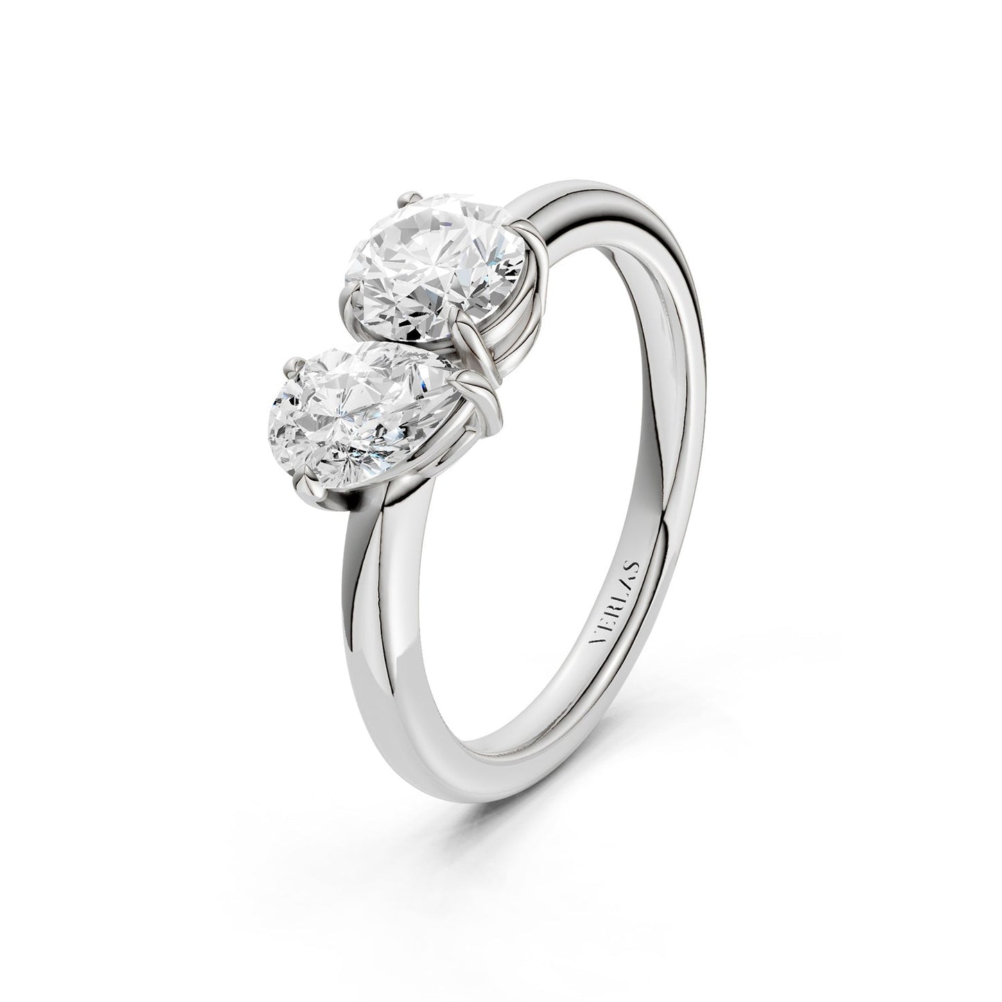 Pear Round Toi-et-Moi Ring