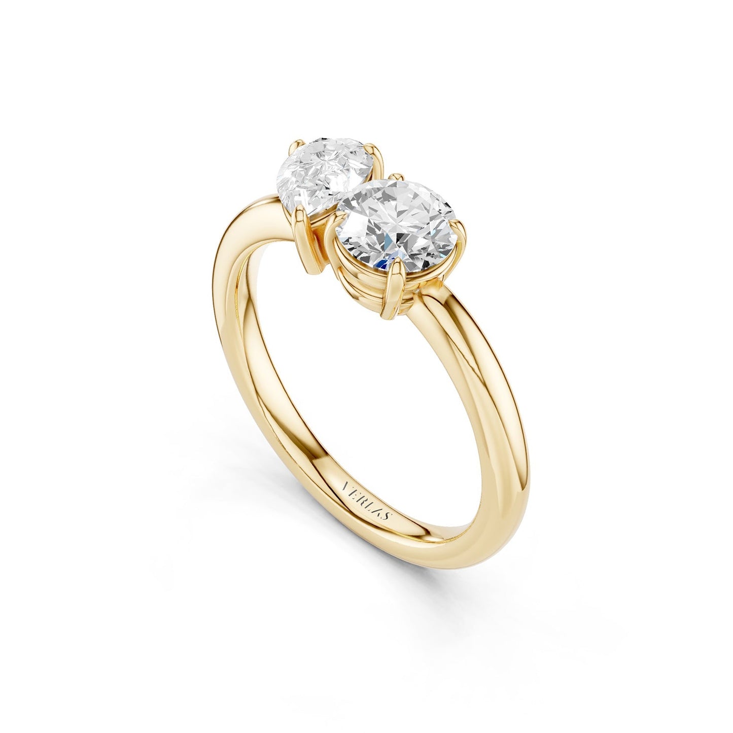 Pear Round Toi-et-Moi Ring