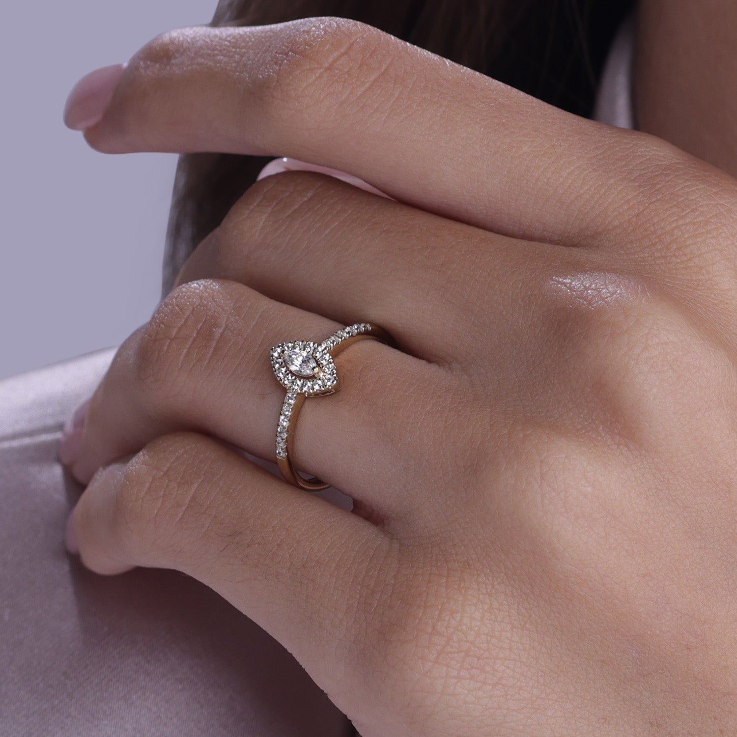 Signature Marquise Halo Ring