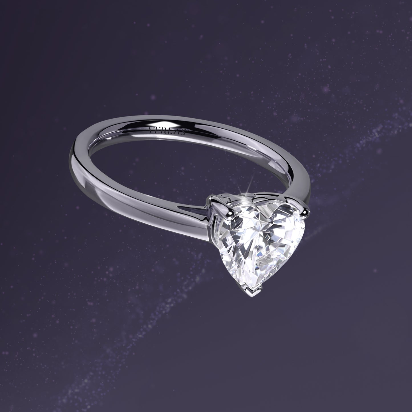 Heart Solitaire Ring Medium