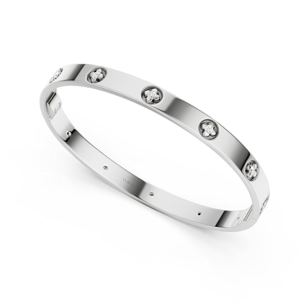 La Fleur 12-Diamonds 5mm Round Bangle
